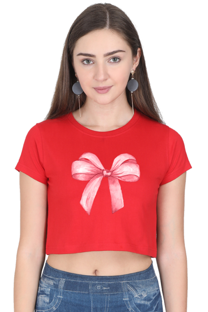 Pink Big Bow Cropped T-Shirt 🎀💖