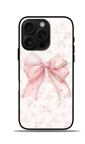 Girly Coquette iPhone Glass Case White iPhone 16 Pro