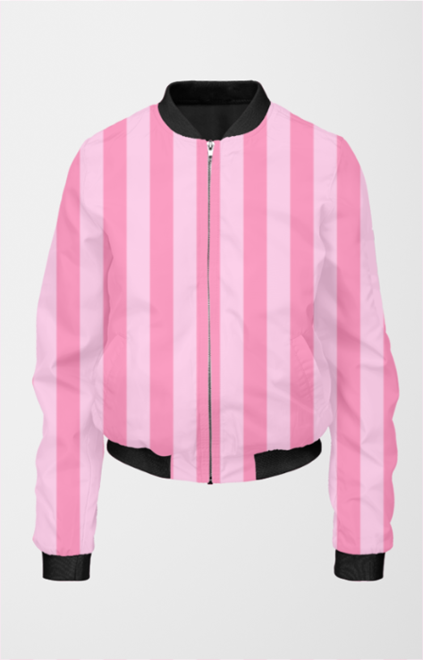 All Pink Stripes Bomber Jacket 💖✨