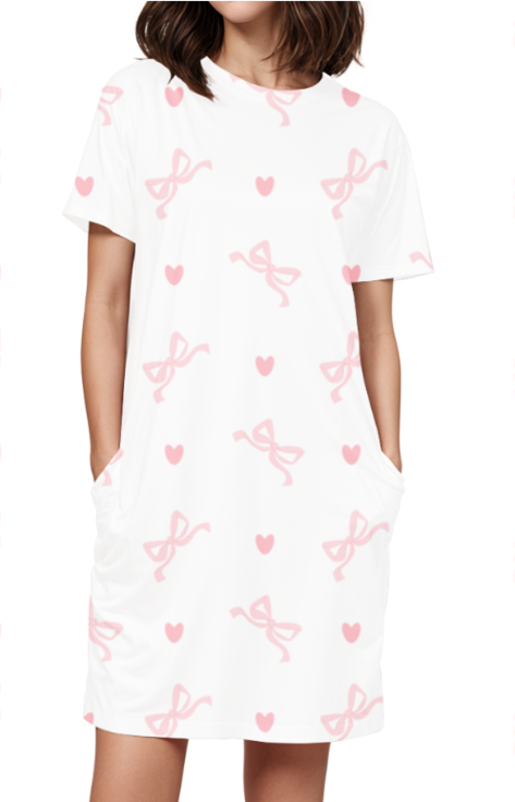 All Bows and Hearts T-Shirt Dress 🎀💖