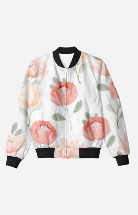 Vintage Peonies Bomber Jacket 🌸💖