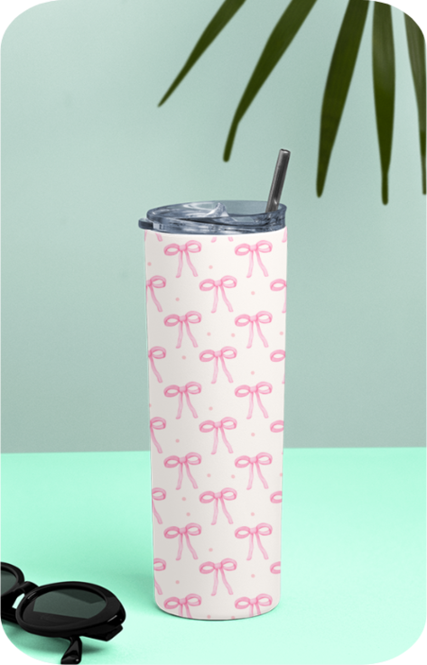 All Over Pink Bow Tumbler Sipper 🎀💖