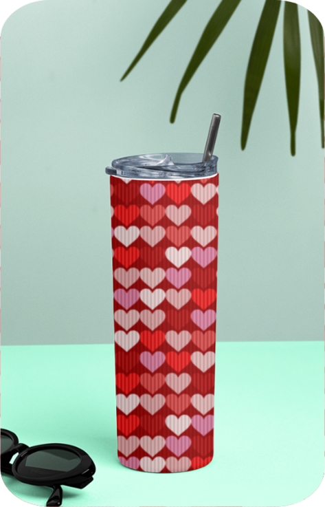 Romantic Heart Tumbler Sipper 💖✨