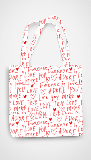 Love Doodle All Over Tote with Zipper 💖✏️