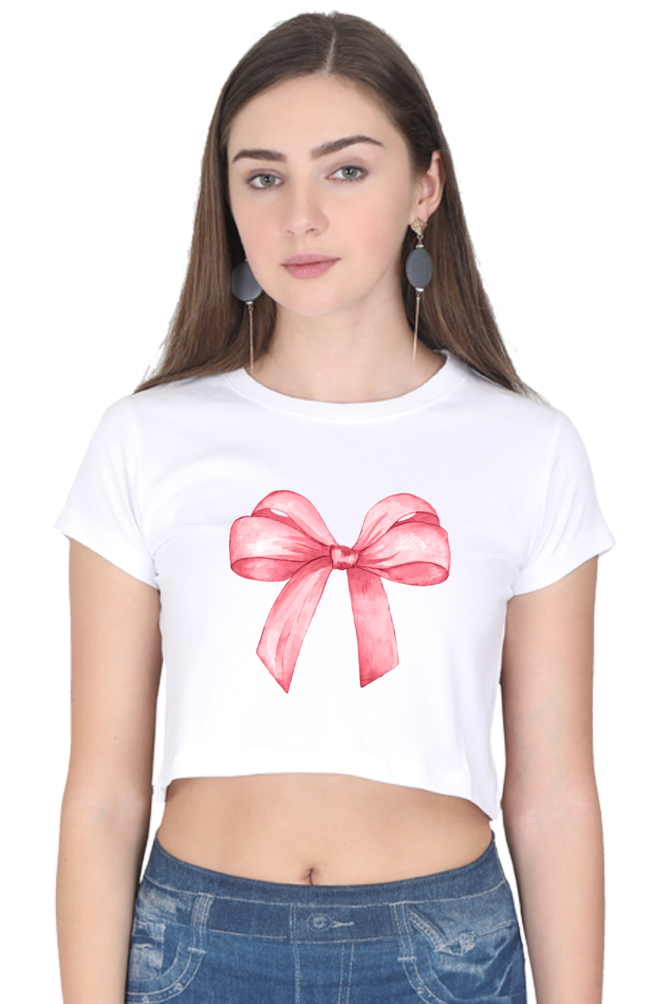 Pink Big Bow Cropped T-Shirt 🎀💖