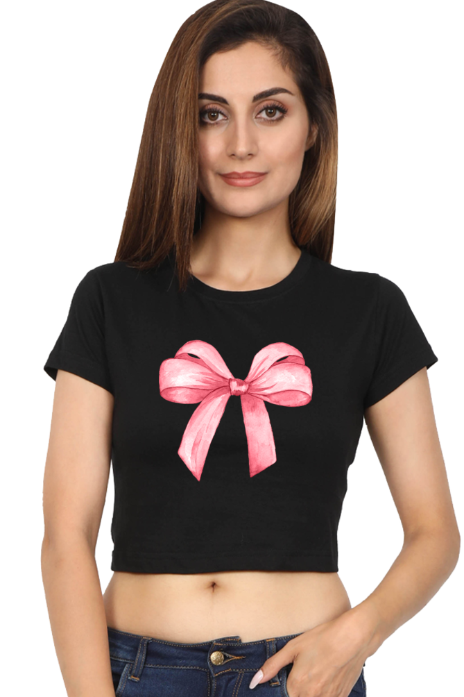 Pink Big Bow Cropped T-Shirt 🎀💖