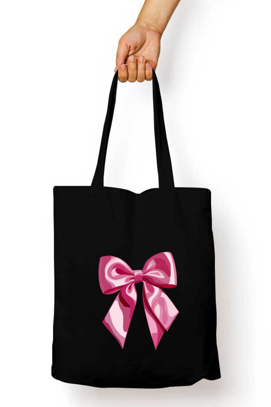 Pink Bow Knot Tote Bag