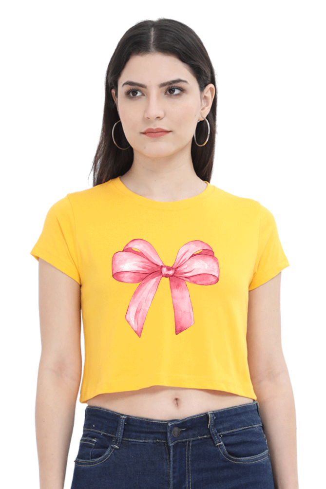 Pink Big Bow Cropped T-Shirt 🎀💖