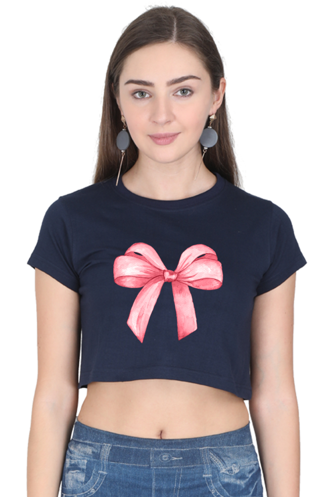 Pink Big Bow Cropped T-Shirt 🎀💖