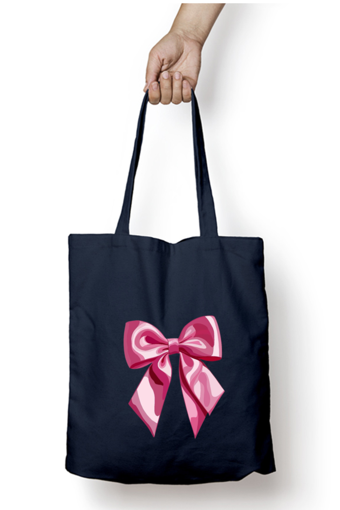 Pink Bow Knot Tote Bag