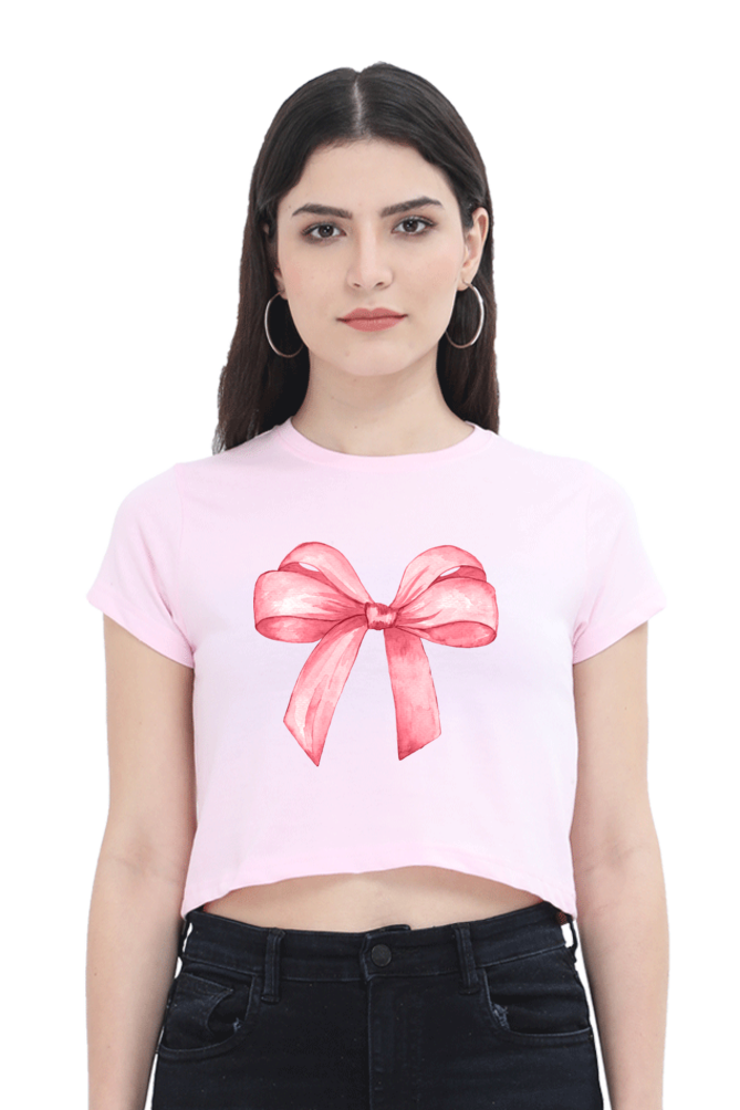 Pink Big Bow Cropped T-Shirt 🎀💖