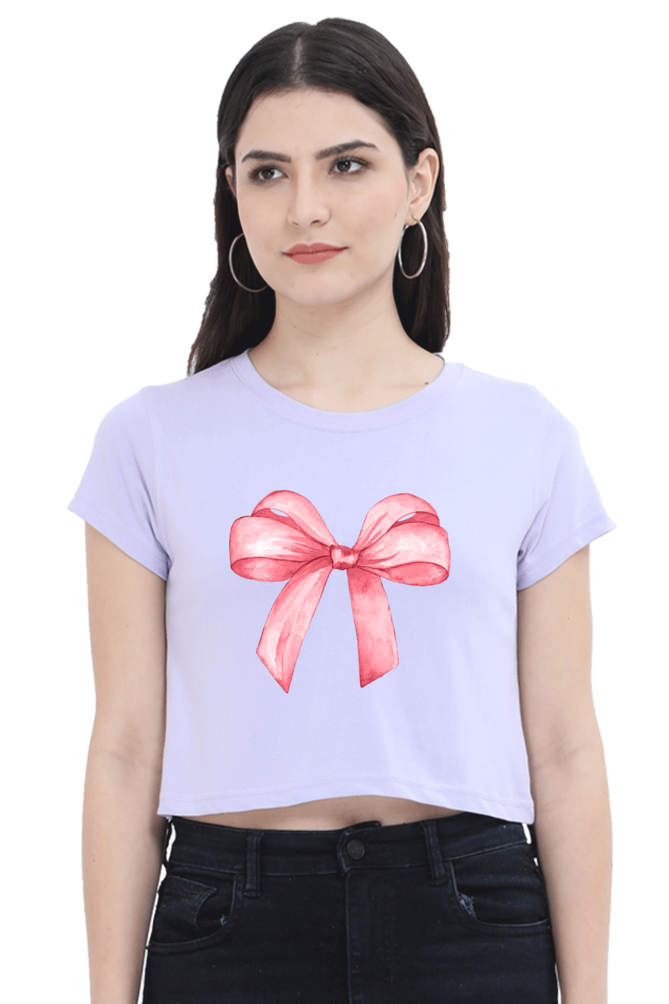 Pink Big Bow Cropped T-Shirt 🎀💖