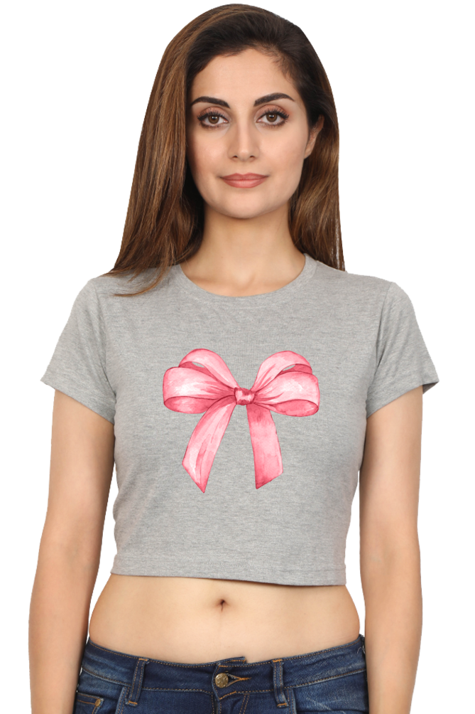 Pink Big Bow Cropped T-Shirt 🎀💖