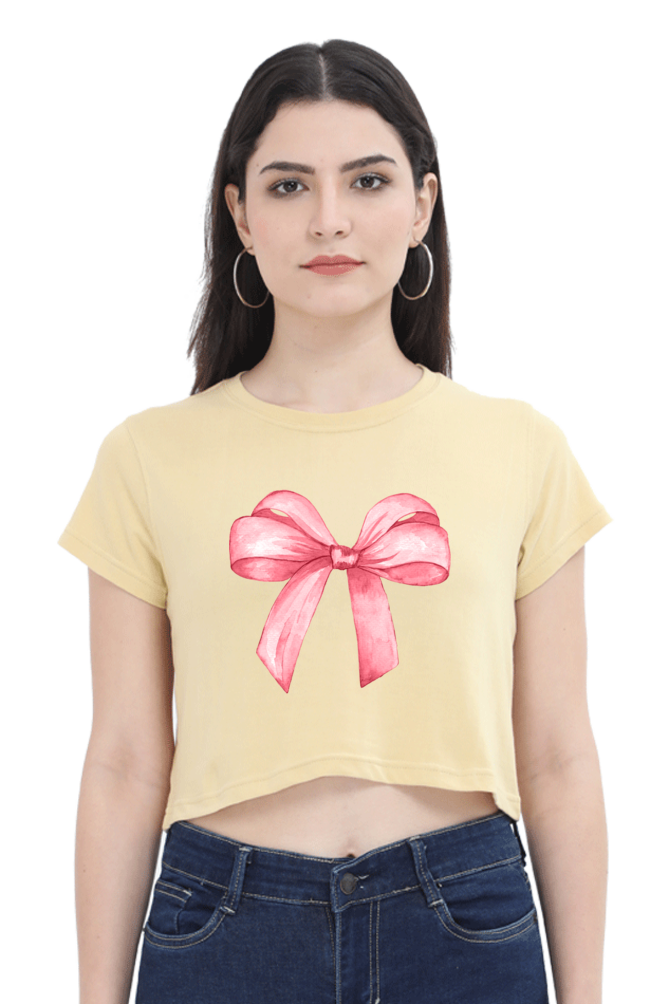 Pink Big Bow Cropped T-Shirt 🎀💖