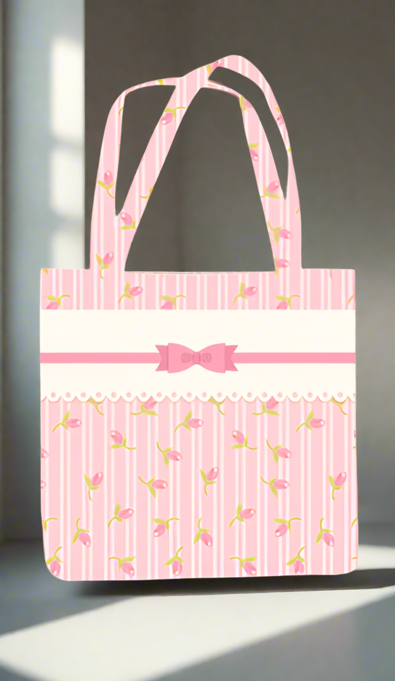 Vintage Gift Ribbon Large Zipper Tote 🎀💖