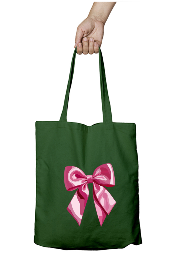 Pink Bow Knot Tote Bag